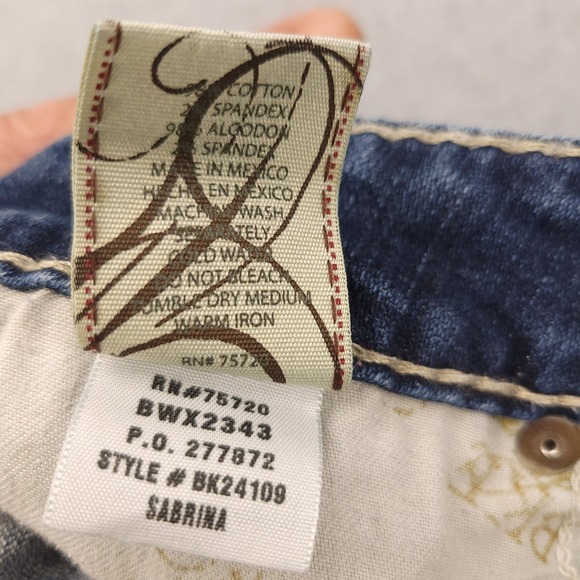 BKE Sabrina Womens Crop Capri Jeans Stretch Blue Denim Size 32 Mid/Low Rise - Picture 5 of 13